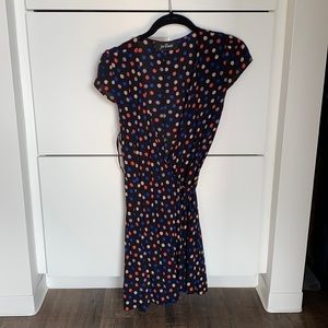 Jeu Illumite slinky dotted wrap mini dress